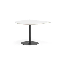 Pöytä METRIC Puoliovaali, 1000x1000x720 mm, musta/valkoinen