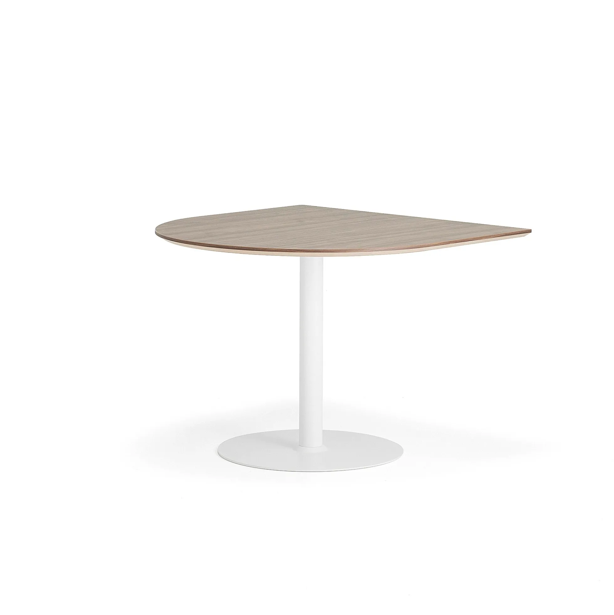 Pöytä METRIC Puoliovaali, 1000x1000x720 mm, valkoinen/pähkinä