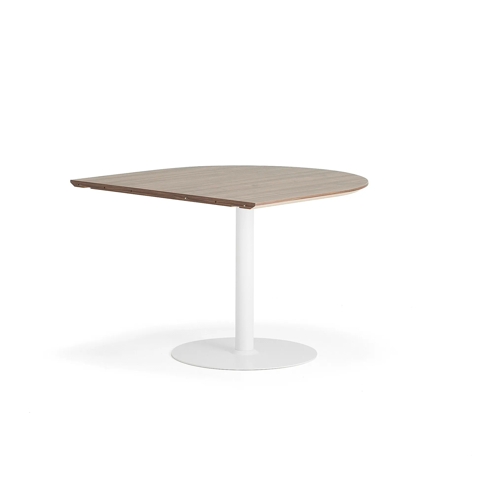 Pöytä METRIC Puoliovaali, 1000x1000x720 mm, valkoinen/pähkinä