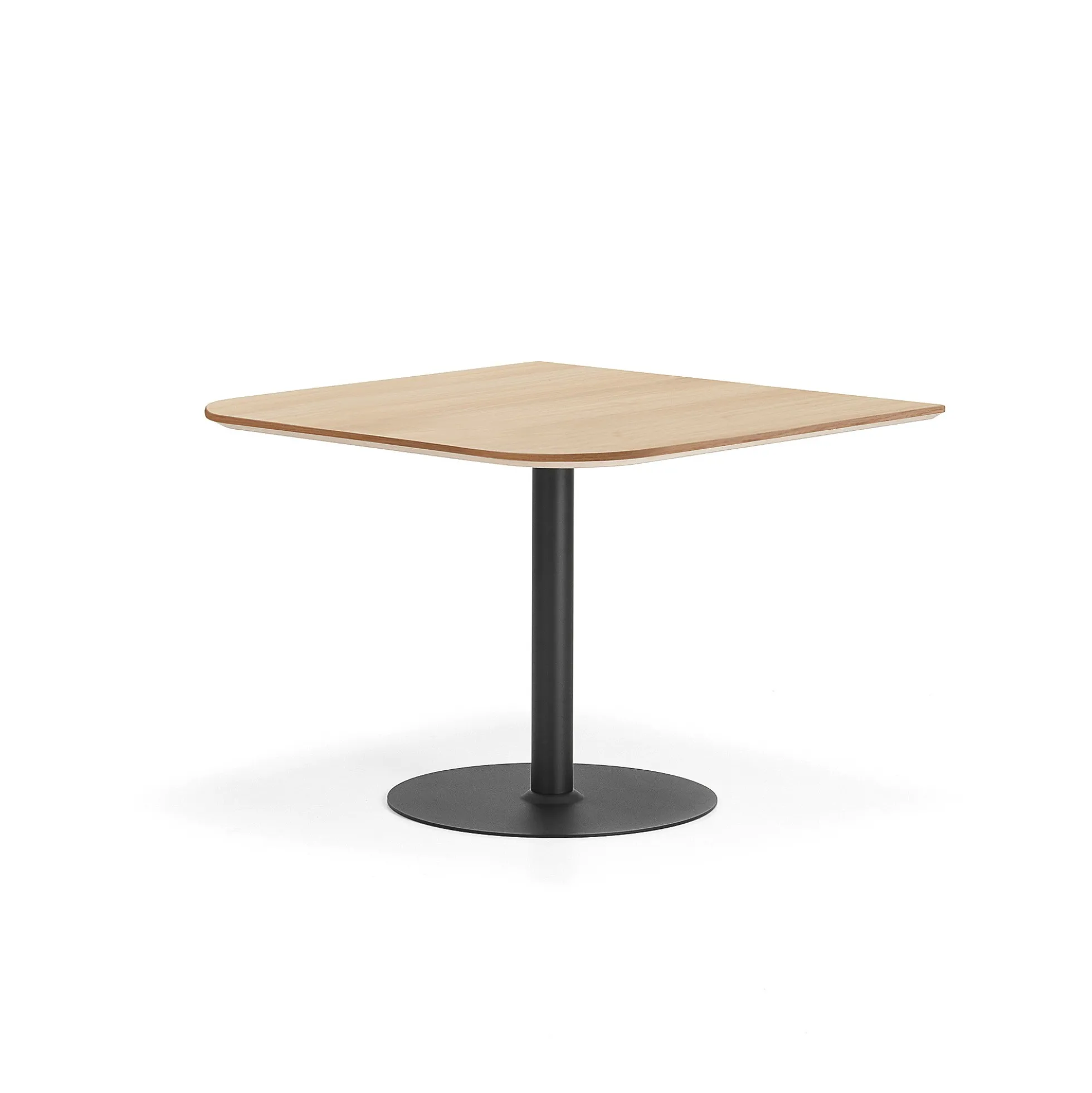 Pöytä METRIC Pyöristetyin kulmin, 1000x1000x720 mm, musta/tammi