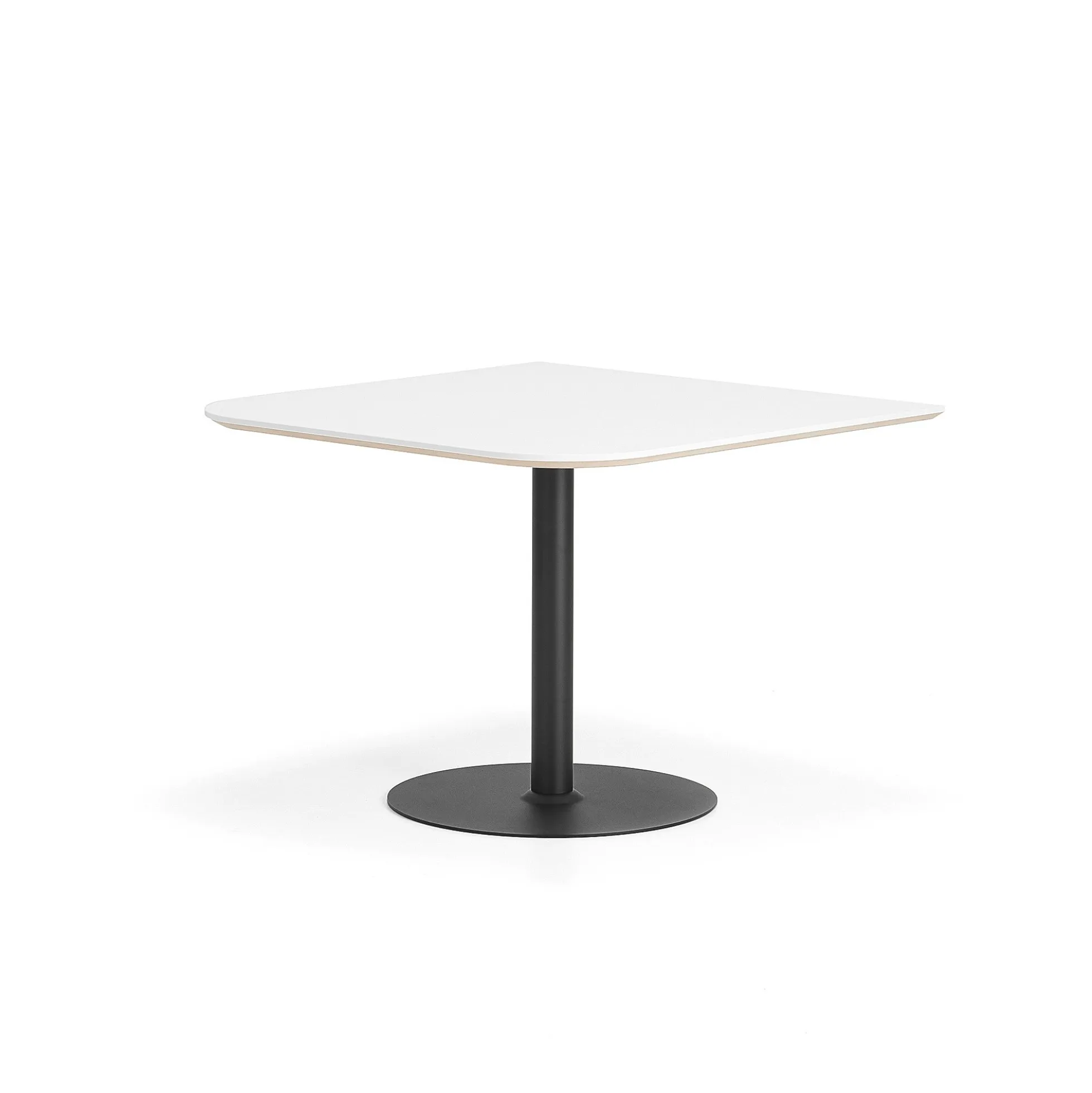 Pöytä METRIC Pyöristetyin kulmin, 1000x1000x720 mm, musta/valkoinen