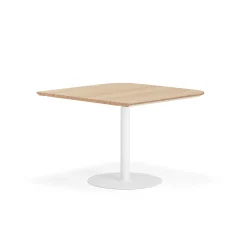 Pöytä METRIC Pyöristetyin kulmin, 1000x1000x720 mm, valkoinen/tammi