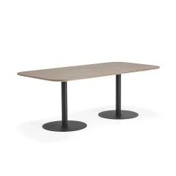Pöytä METRIC Pyöristetyt kulmat, 2000x1000x720 mm, musta/pähkinä