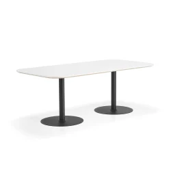 Pöytä METRIC Pyöristetyt kulmat, 2000x1000x720 mm, musta/valkoinen
