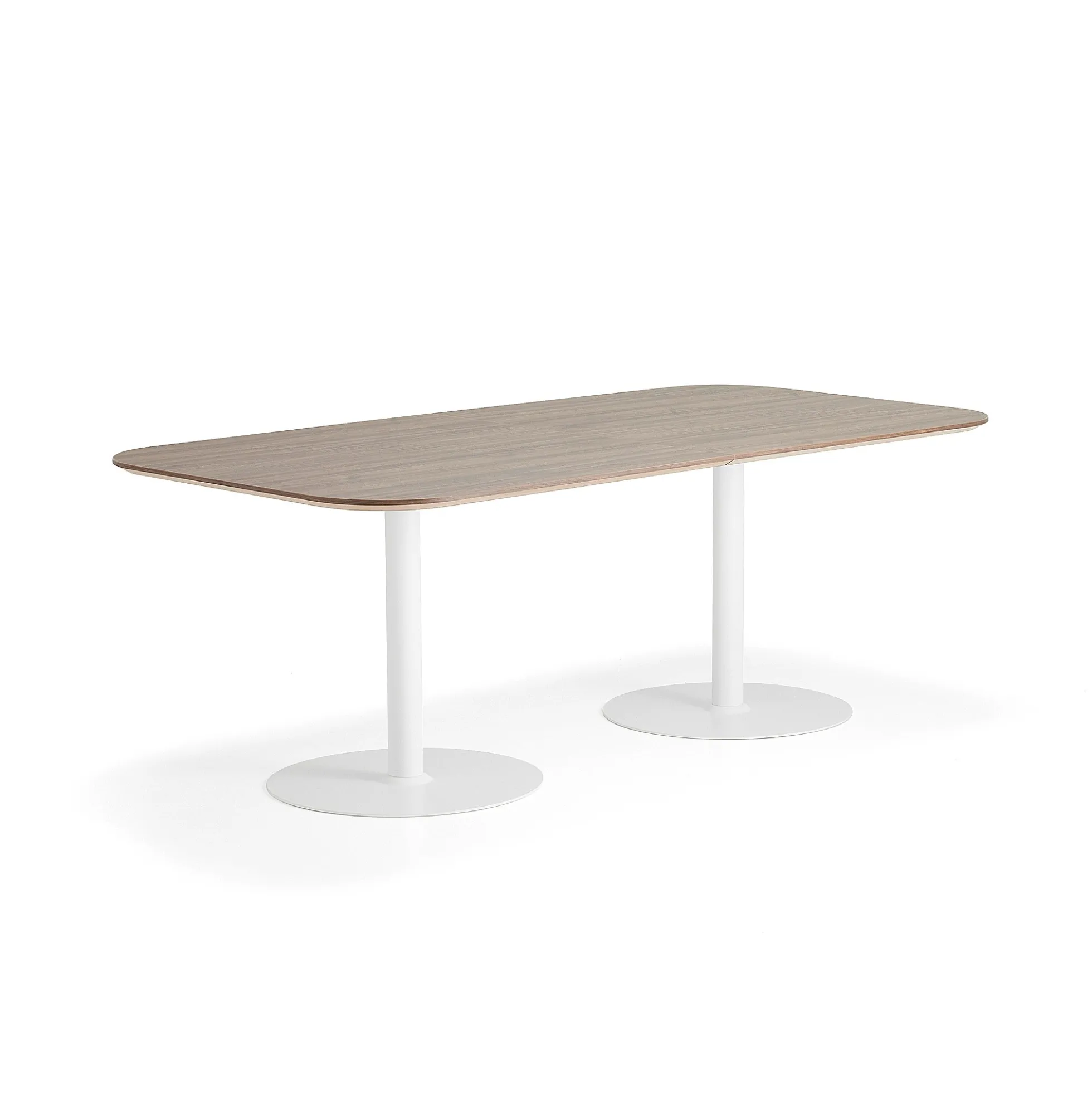 Pöytä METRIC Pyöristetyt kulmat, 2000x1000x720 mm, valkoinen/pähkinä