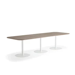 Pöytä METRIC Pyöristetyt kulmat, 3000x1000x720 mm, valkoinen/pähkinä