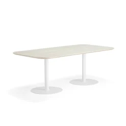 Pöytä METRIC Pyöristetyt kulmat, 2000x1000x720 mm, valkoinen/saarni
