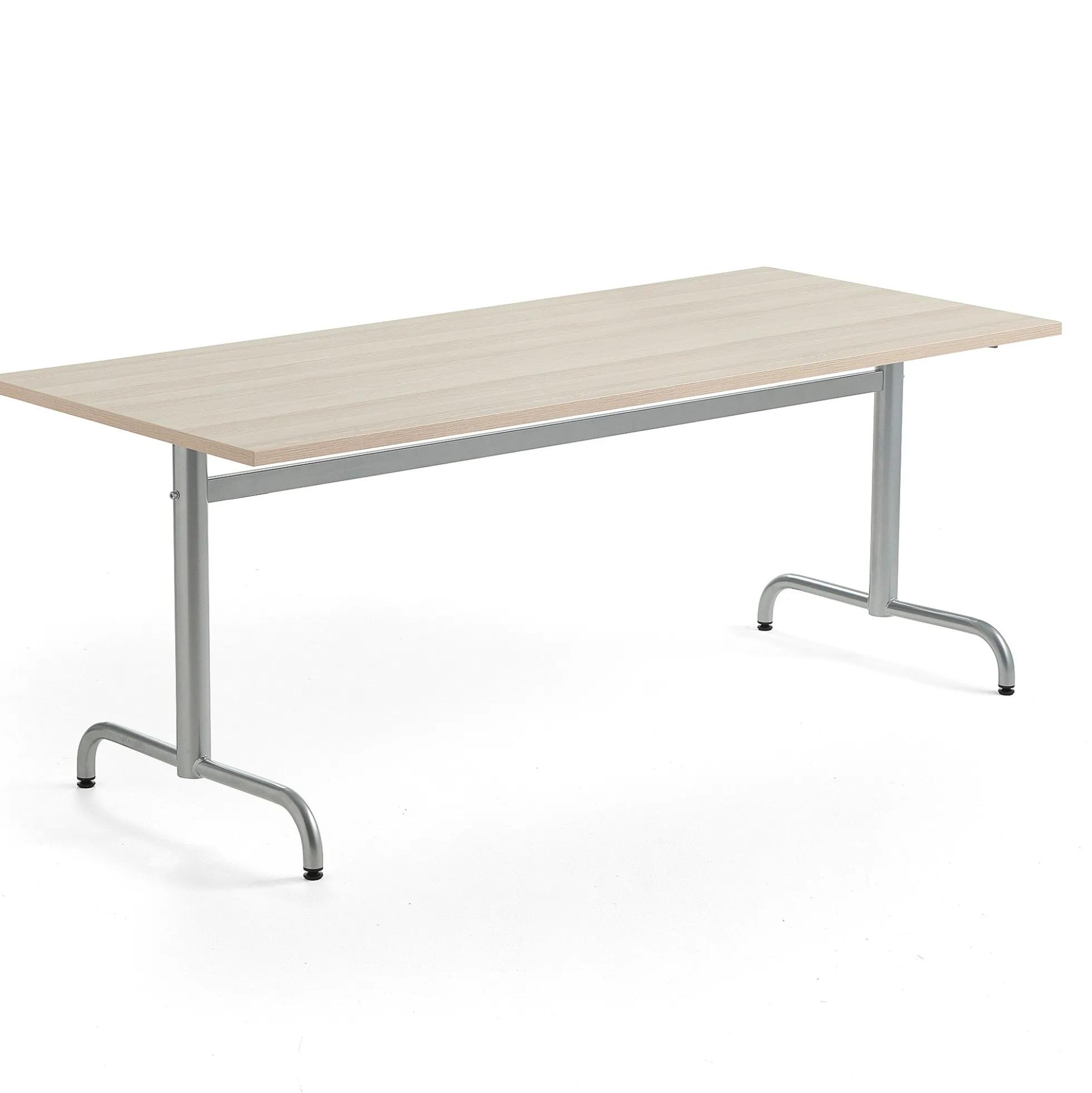 Pöytä PLURAL PLUS 1800x800x720 mm, ääntä vaimentava korkeapainelaminaatti HPL, saarni, hopeanharmaa