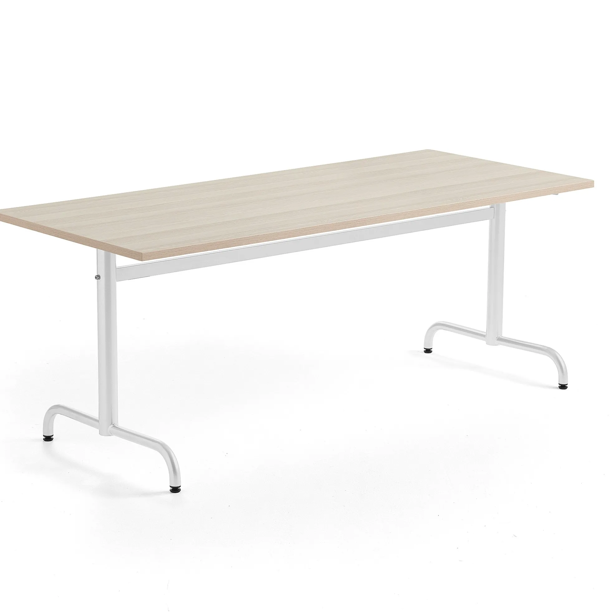 Pöytä PLURAL PLUS 1800x800x720 mm, ääntä vaimentava korkeapainelaminaatti HPL, saarni, valkoinen