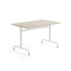 Pöytä PLURAL PLUS 1200x700x720 mm, ääntä vaimentava korkeapainelaminaatti HPL, saarni, valkoinen