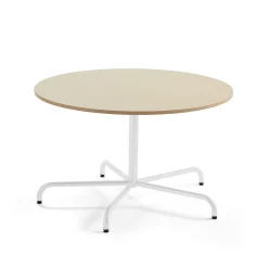 Pöytä PLURAL Ø1200x720 mm, ääntä vaimentava korkeapainelaminaatti, koivu, valkoinen