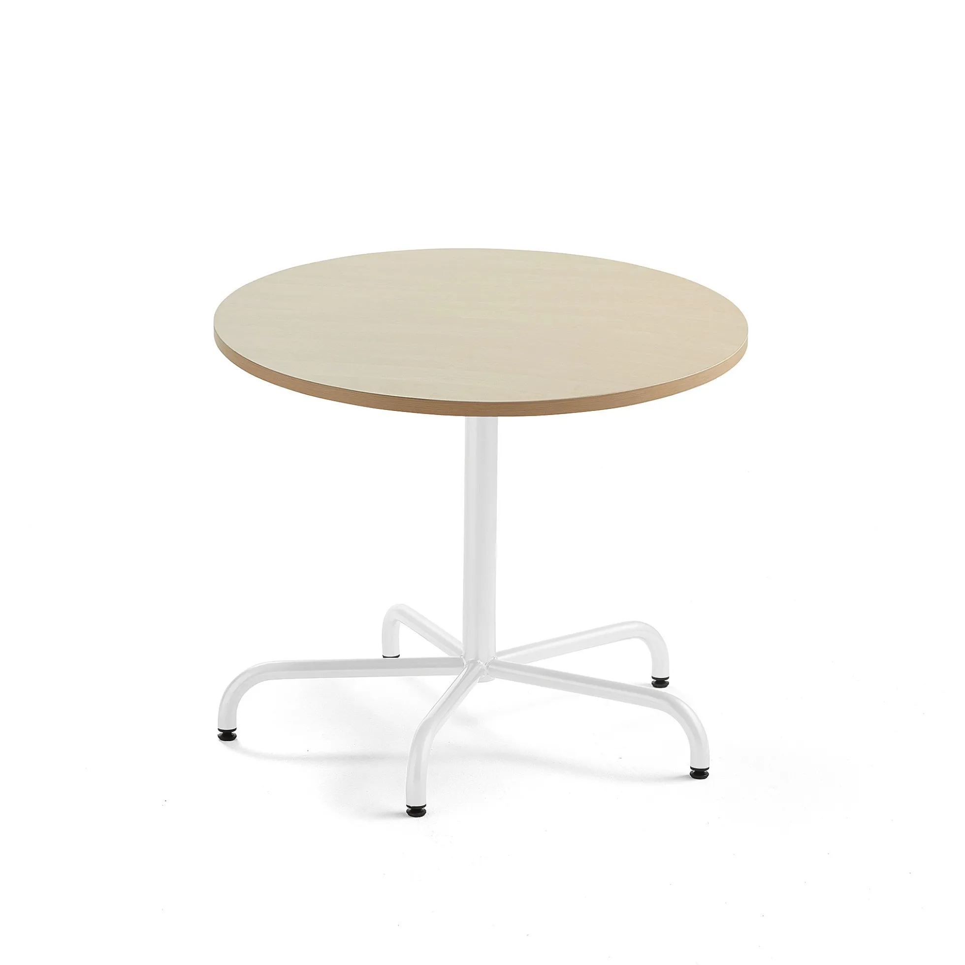 Pöytä PLURAL Ø900x720 mm, ääntä vaimentava korkeapainelaminaatti, koivu, valkoinen