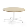 Pöytä PLURAL Ø1300x720 mm, ääntä vaimentava linoleumi, beige, valkoinen