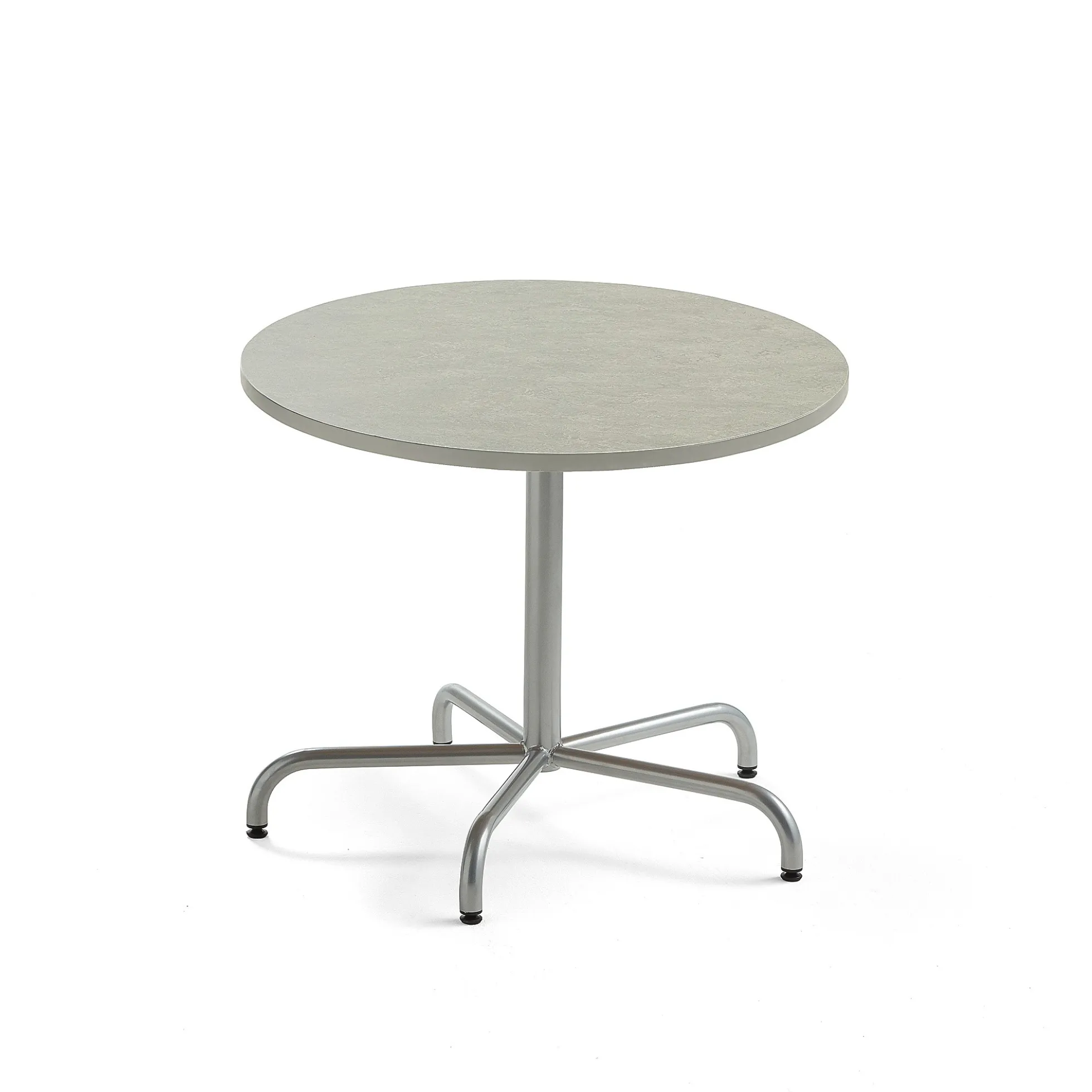 Pöytä PLURAL Ø900x720 mm, ääntä vaimentava linoleumi, harmaa, hopeanharmaa