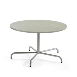 Pöytä PLURAL Ø1200x720 mm, ääntä vaimentava linoleumi, harmaa, hopeanharmaa