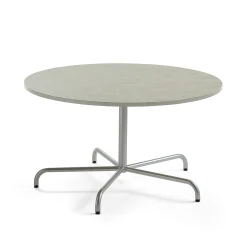 Pöytä PLURAL Ø1300x720 mm, ääntä vaimentava linoleumi, harmaa, hopeanharmaa