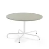 Pöytä PLURAL Ø1200x720 mm, ääntä vaimentava linoleumi, harmaa, valkoinen