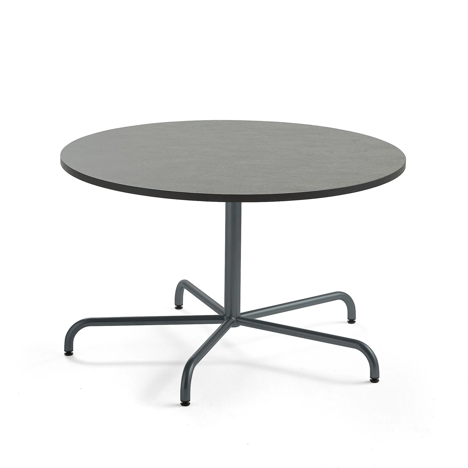 Pöytä PLURAL Ø1200x720 mm, ääntä vaimentava linoleumi, tummanharmaa, antrasiitinharmaa