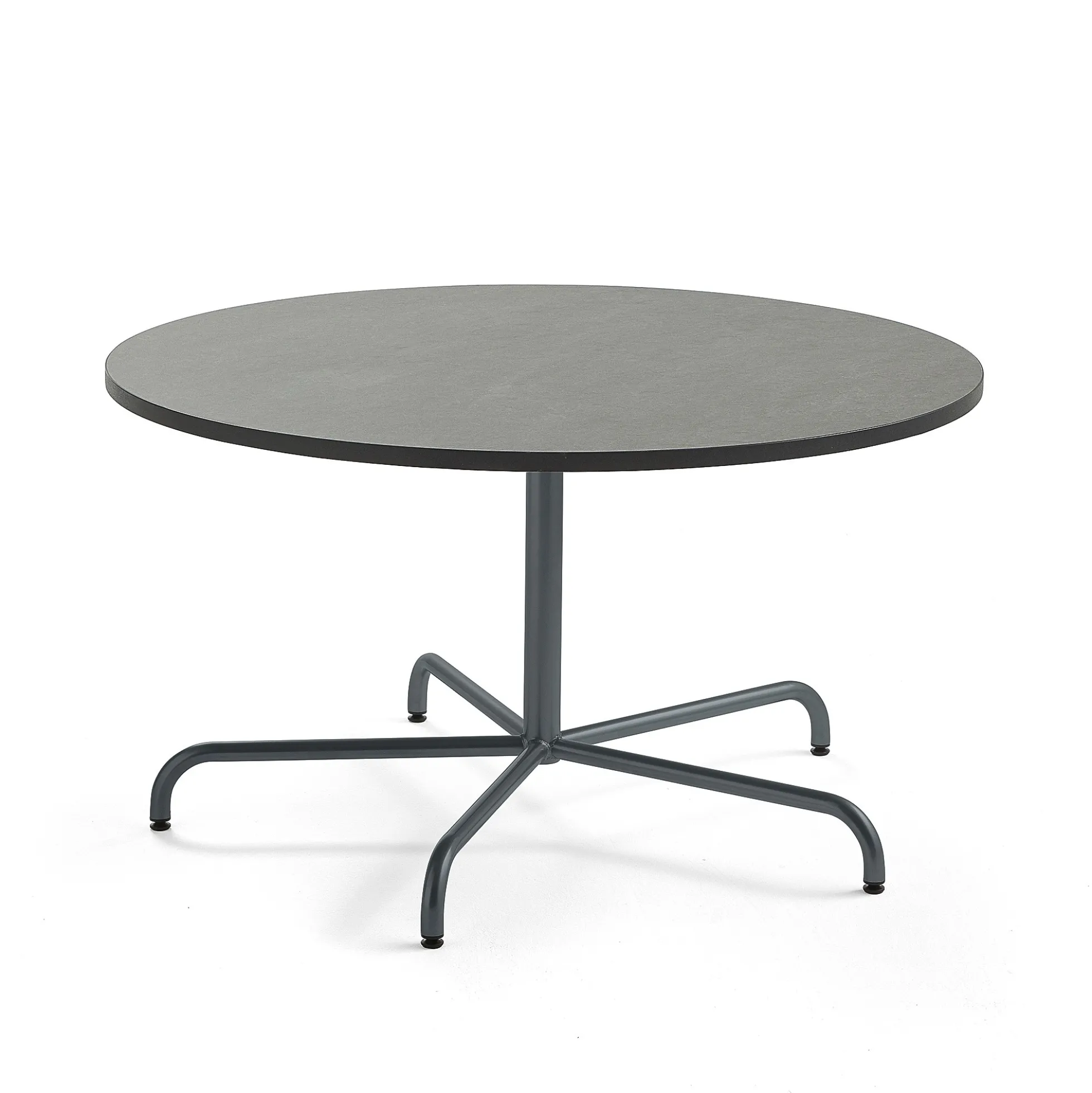 Pöytä PLURAL Ø1300x720 mm, ääntä vaimentava linoleumi, tummanharmaa, antrasiitinharmaa