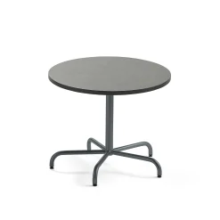 Pöytä PLURAL Ø900x720 mm, ääntä vaimentava linoleumi, tummanharmaa, antrasiitinharmaa
