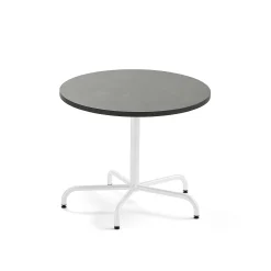 Pöytä PLURAL Ø900x720 mm, ääntä vaimentava linoleumi, tummanharmaa, valkoinen