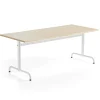 Pöytä PLURAL 1800x800x720 mm, ääntä vaimentava korkeapainelaminaatti, koivu, valkoinen
