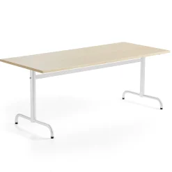 Pöytä PLURAL 1800x800x720 mm, ääntä vaimentava korkeapainelaminaatti, koivu, valkoinen