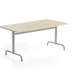 Pöytä PLURAL 1600x800x720 mm, ääntä vaimentava korkeapainelaminaatti, koivu, hopeanharmaa