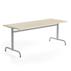 Pöytä PLURAL 1800x700x720 mm, ääntä vaimentava korkeapainelaminaatti, koivu, hopeanharmaa