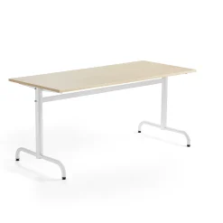 Pöytä PLURAL 1600x700x720 mm, ääntä vaimentava korkeapainelaminaatti, koivu, valkoinen