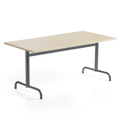 Pöytä PLURAL 1600x800x720 mm, ääntä vaimentava korkeapainelaminaatti, koivu, antrasiitinharmaa
