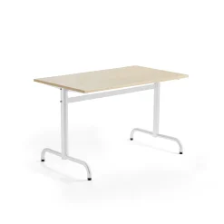 Pöytä PLURAL 1200x700x720 mm, ääntä vaimentava korkeapainelaminaatti, koivu, valkoinen