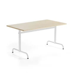 Pöytä PLURAL 1400x700x720 mm, ääntä vaimentava korkeapainelaminaatti, koivu, valkoinen