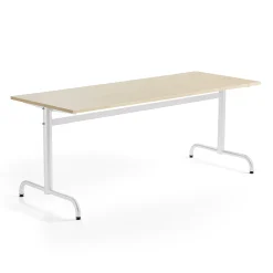 Pöytä PLURAL 1800x700x720 mm, ääntä vaimentava korkeapainelaminaatti, koivu, valkoinen