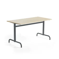 Pöytä PLURAL 1400x700x720 mm, ääntä vaimentava korkeapainelaminaatti, koivu, antrasiitinharmaa