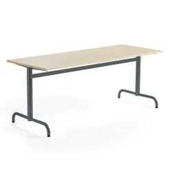 Pöytä PLURAL 1800x700x720 mm, ääntä vaimentava korkeapainelaminaatti, koivu, antrasiitinharmaa