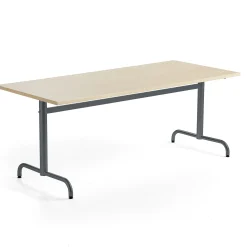 Pöytä PLURAL 1800x800x720 mm, ääntä vaimentava korkeapainelaminaatti, koivu, antrasiitinharmaa