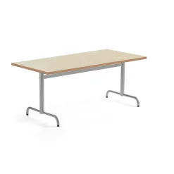 Pöytä PLURAL 1600x800x720 mm, ääntä vaimentava linoleumi, beige, hopeanharmaa