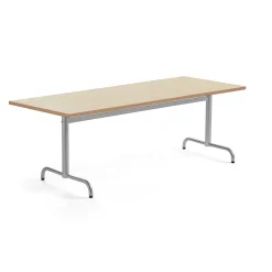 Pöytä PLURAL 1800x800x720 mm, ääntä vaimentava linoleumi, beige, hopeanharmaa