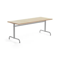 Pöytä PLURAL 1800x700x720 mm, ääntä vaimentava linoleumi, beige, hopeanharmaa