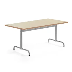 Pöytä PLURAL 1400x800x720 mm, ääntä vaimentava linoleumi, beige, hopeanharmaa