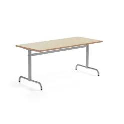 Pöytä PLURAL 1600x700x720 mm, ääntä vaimentava linoleumi, beige, hopeanharmaa