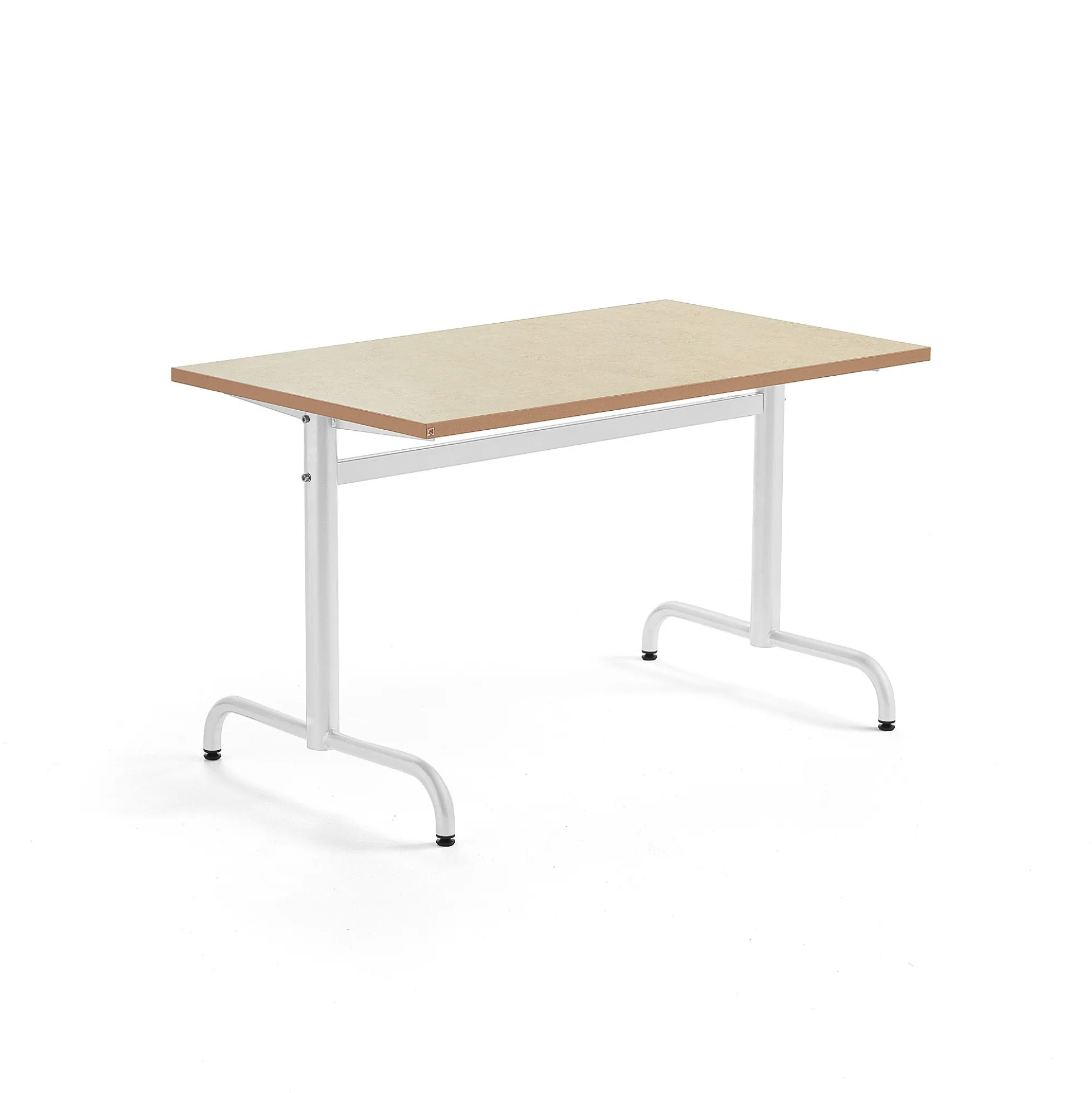 Pöytä PLURAL 1200x700x720 mm, ääntä vaimentava linoleumi, beige, valkoinen