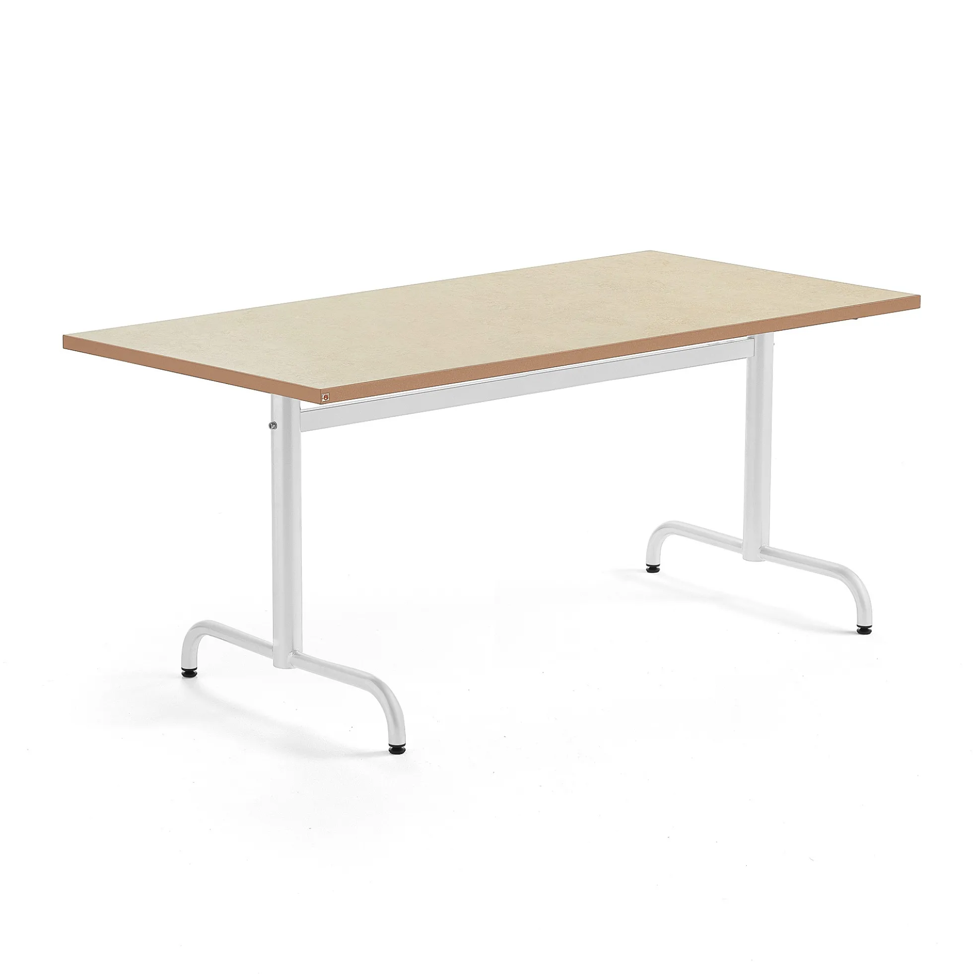 Pöytä PLURAL 1400x800x720 mm, ääntä vaimentava linoleumi, beige, valkoinen
