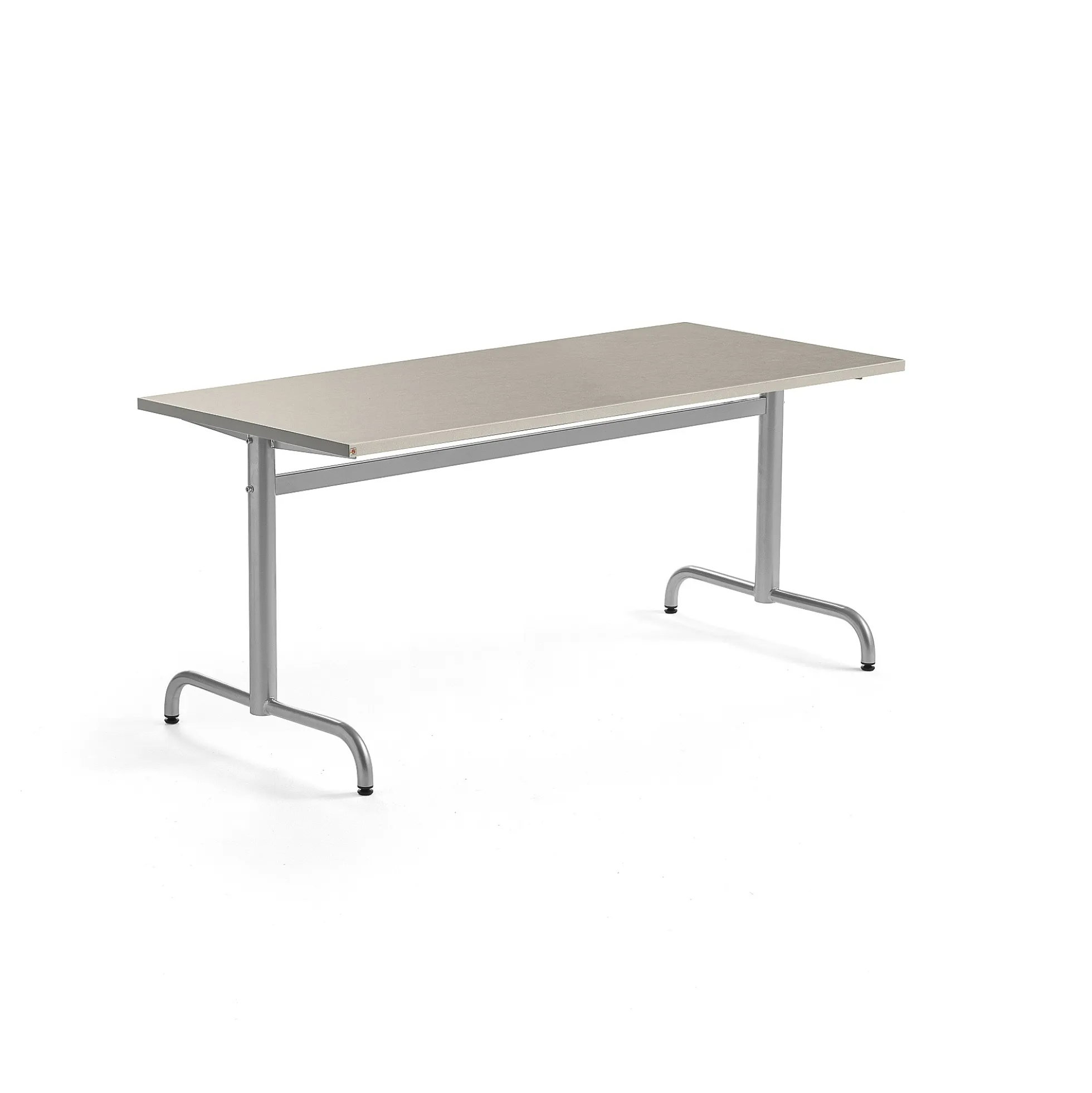 Pöytä PLURAL 1600x700x720 mm, ääntä vaimentava linoleumi, harmaa, hopeanharmaa