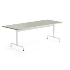 Pöytä PLURAL 1800x800x720 mm, ääntä vaimentava linoleumi, harmaa, valkoinen