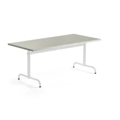 Pöytä PLURAL 1600x800x720 mm, ääntä vaimentava linoleumi, harmaa, valkoinen