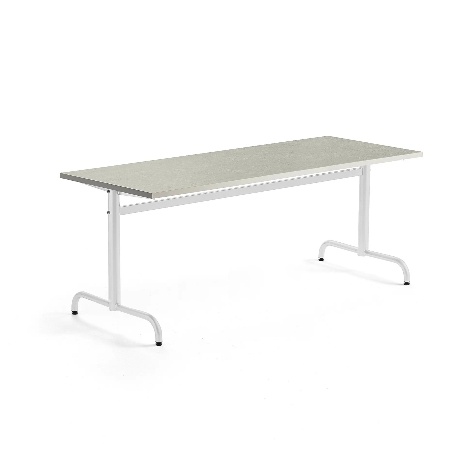 Pöytä PLURAL 1800x700x720 mm, ääntä vaimentava linoleumi, harmaa, valkoinen