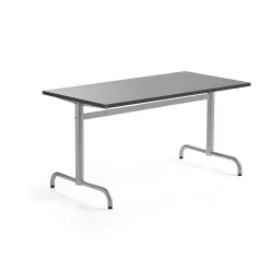 Pöytä PLURAL 1400x700x720 mm, ääntä vaimentava linoleumi, tummanharmaa, hopeanharmaa