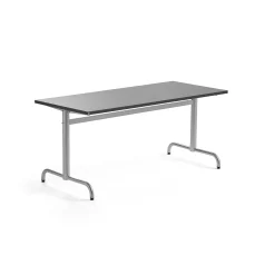 Pöytä PLURAL 1600x700x720 mm, ääntä vaimentava linoleumi, tummanharmaa, hopeanharmaa